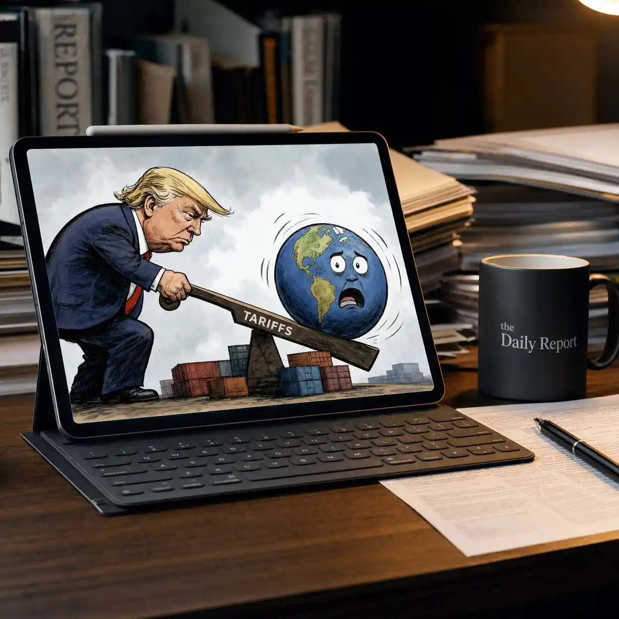 Satirical illustration made with an ai political cartoon generator.