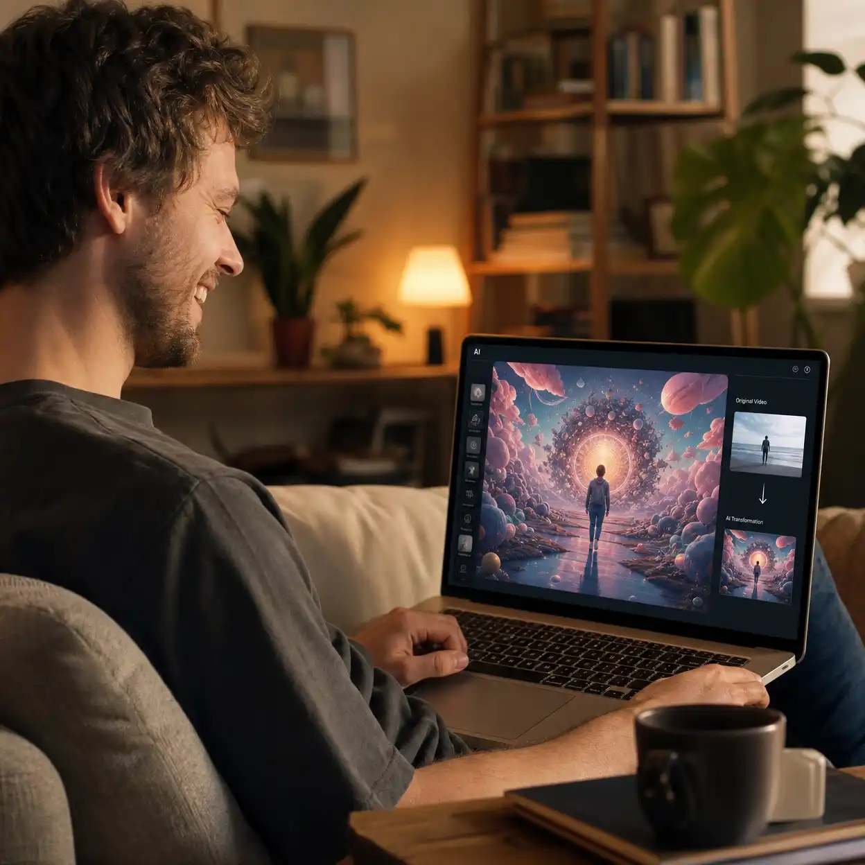 AI art enthusiast turning a home video into a prompt.