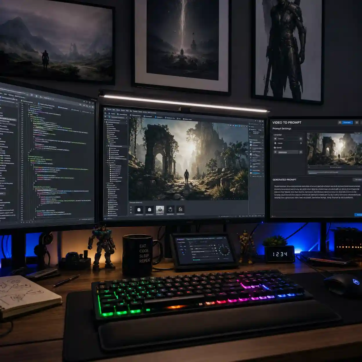 Game developer turning real footage into environment prompts.
